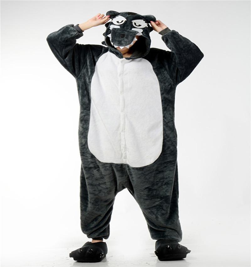 Costume Animal Gros Loup Gris Animal Dessin Animé Salopette Vêtements Enfants Cadeau - soufeelfr