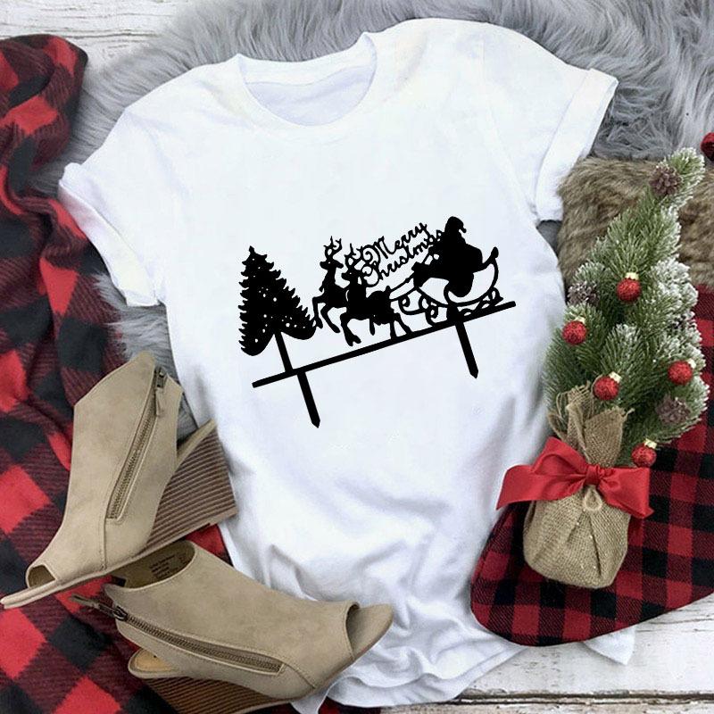 T-shirt Blanc De Noël Cadeau Élégant Et Moderne Pour Noël