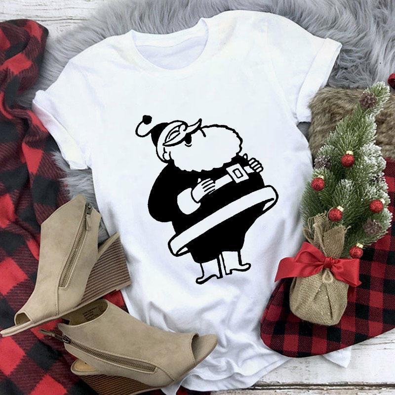T-shirt Blanc De Noël Cadeau Élégant Et Moderne Pour Noël
