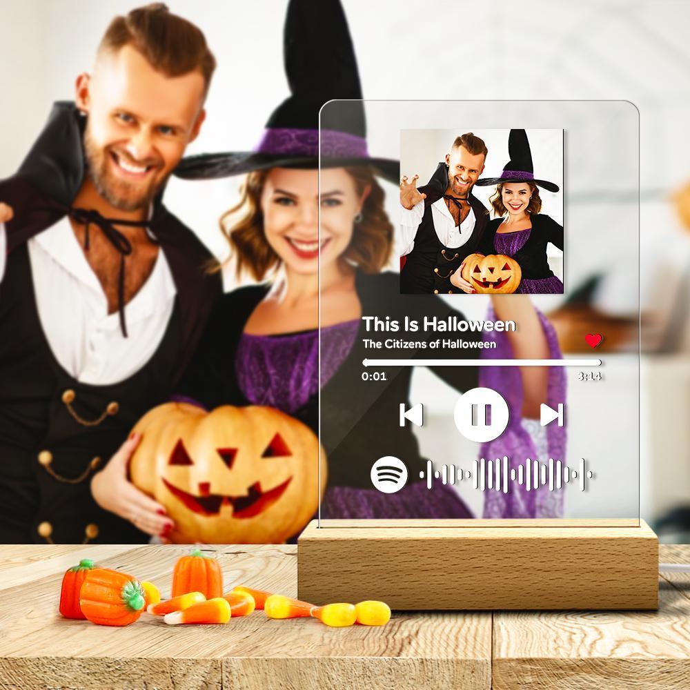 Scannable Halloween Spotify Code Frame Acrylique Musique Plaque Lampe Veilleuse Meilleurs Cadeaux Halloween Pour Elle