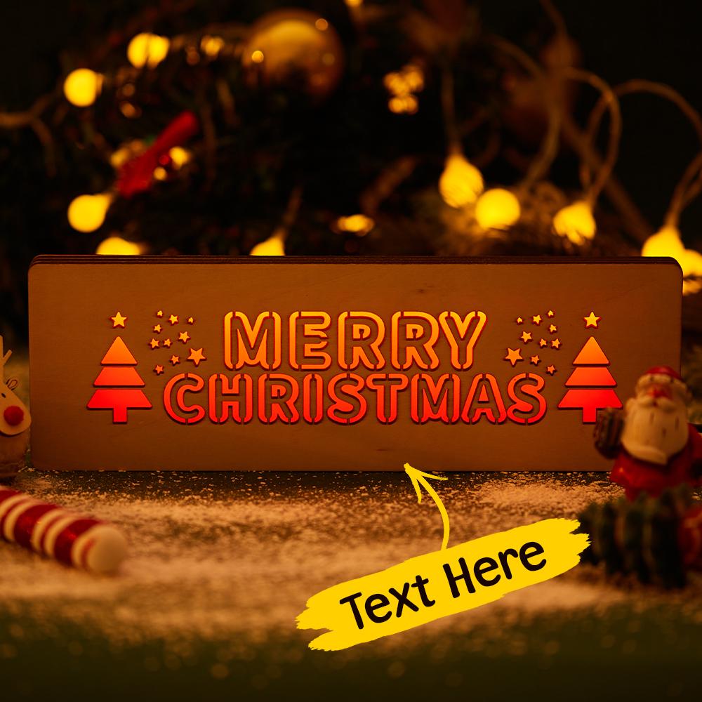 Arbre De Noël Gravé Sur Mesure Avec Une Variété D'interrupteurs De Lumière Pour Les Cadeaux De Noël Des Enfants