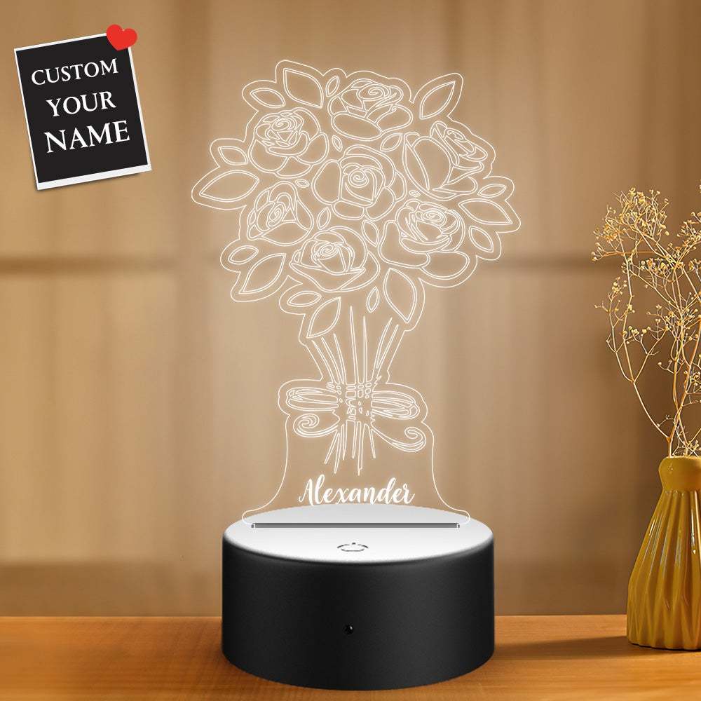 Plaque Acrylique Personnalisée Lampe Veilleuse Nom Personnalisé Cadeau Pour Petit Ami Petite Amie Saint Valentin - soufeelfr