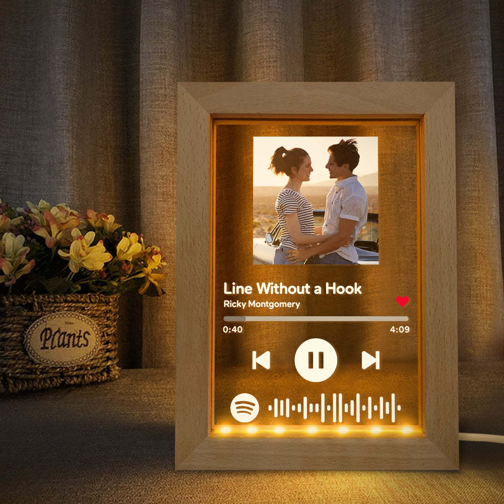 Cadeau De Lumière De Nuit De Cadre Photo D'art De Musique De Code De Spotify Scannable Personnalisé - soufeelfr