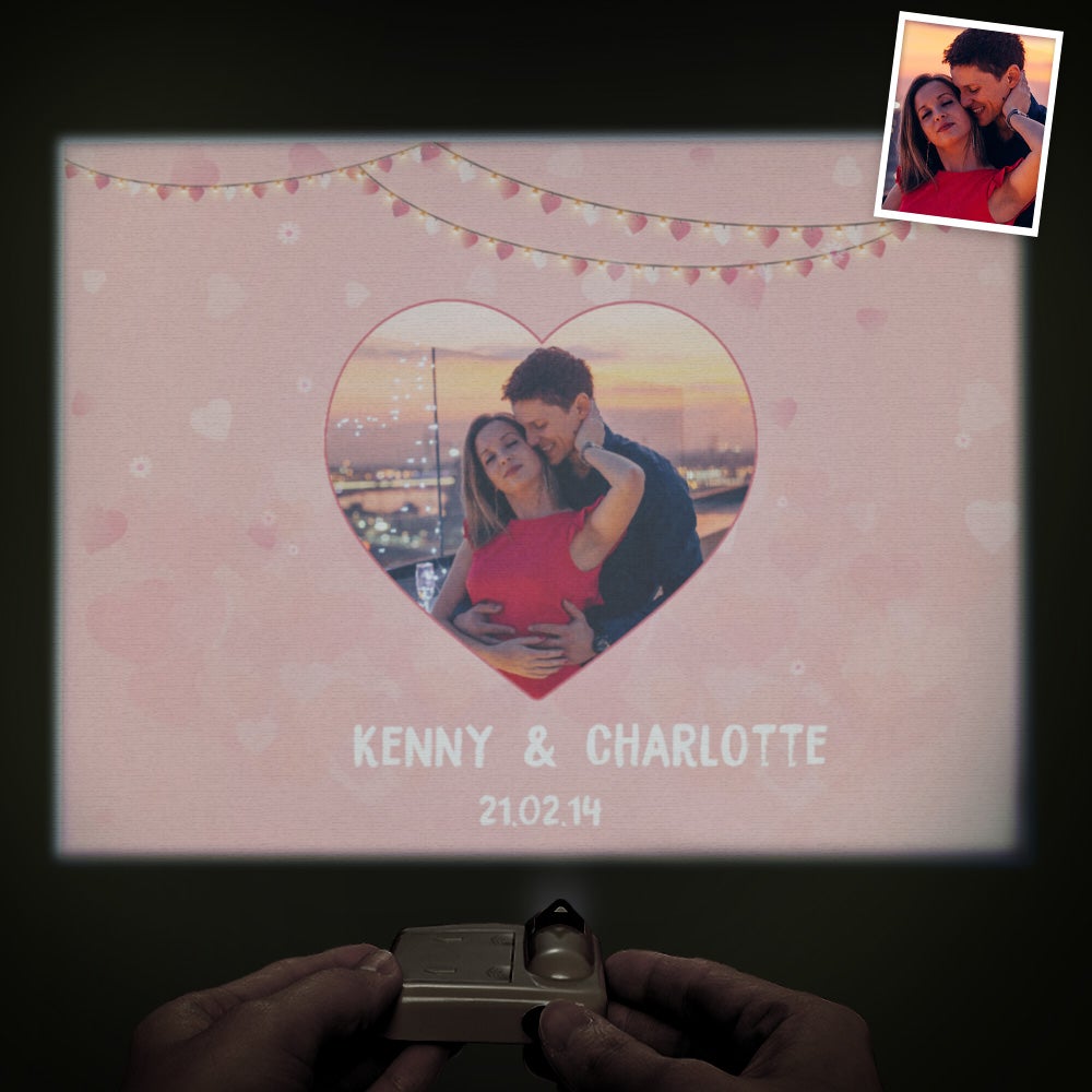 Personnalisé Photo Projecteur Lampe Romantique Amour Coeur Home Party Décor Atmosphère Lumière Saint Valentin Cadeau