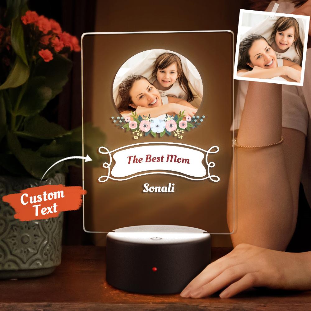 Texte Personnalisé Lampe Led Photo Personnalisée Lampe Veilleuse Cadeau Fête Des Mères