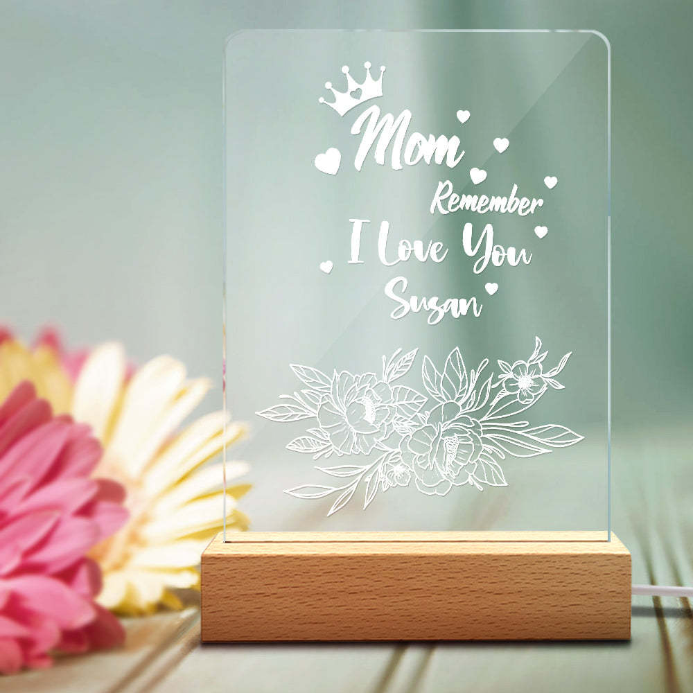Cadeau Personnalisé De Lampe Acrylique De Votre Nom Pour Maman - soufeelfr