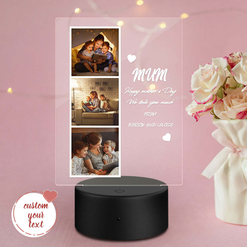 Cadeau Personnalisé De Lampe Veilleuse Acrylique Avec Photo Et Nom Pour Maman - soufeelfr