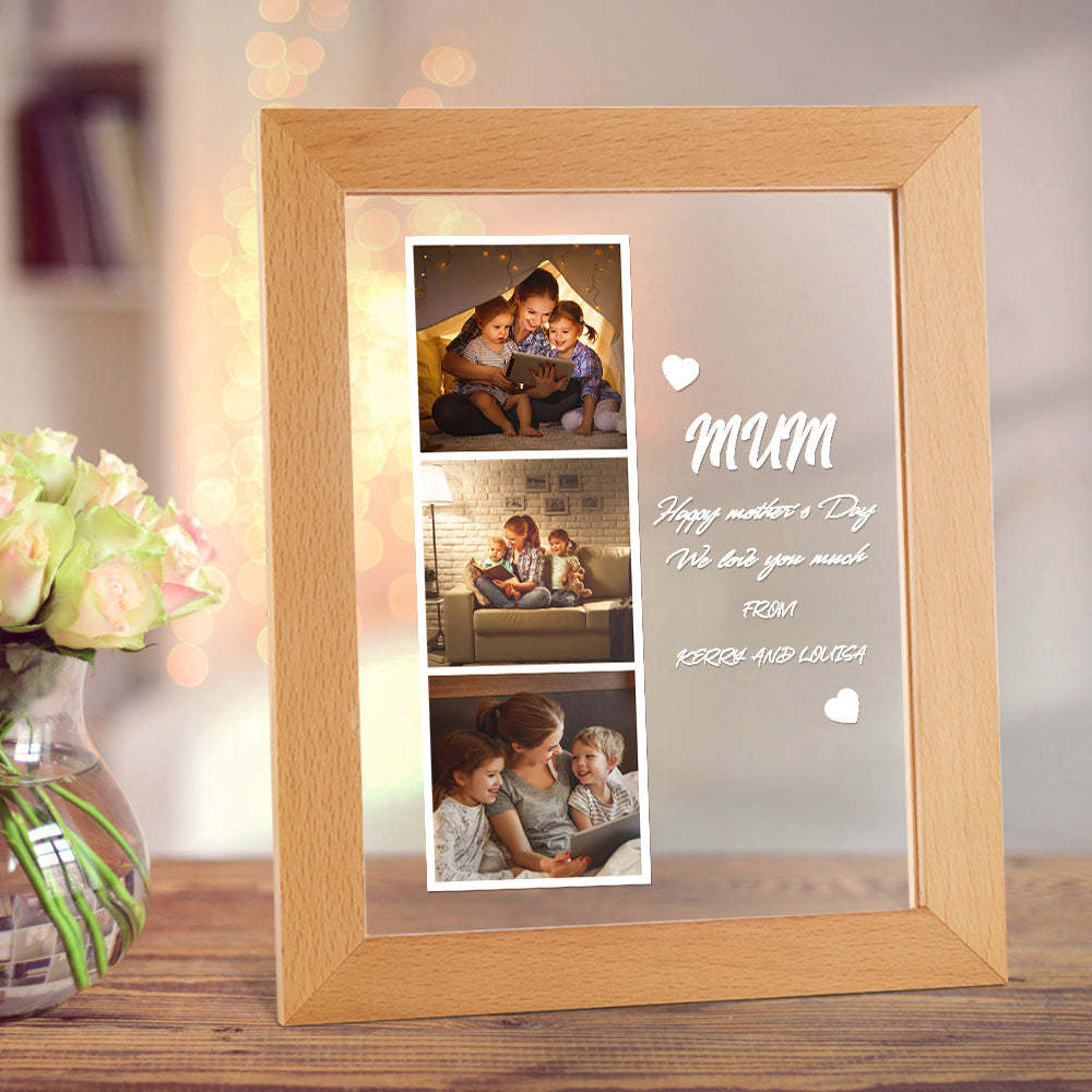 Cadeau Personnalisé De Lampe Veilleuse Acrylique Avec Photo Et Nom Pour Maman - soufeelfr