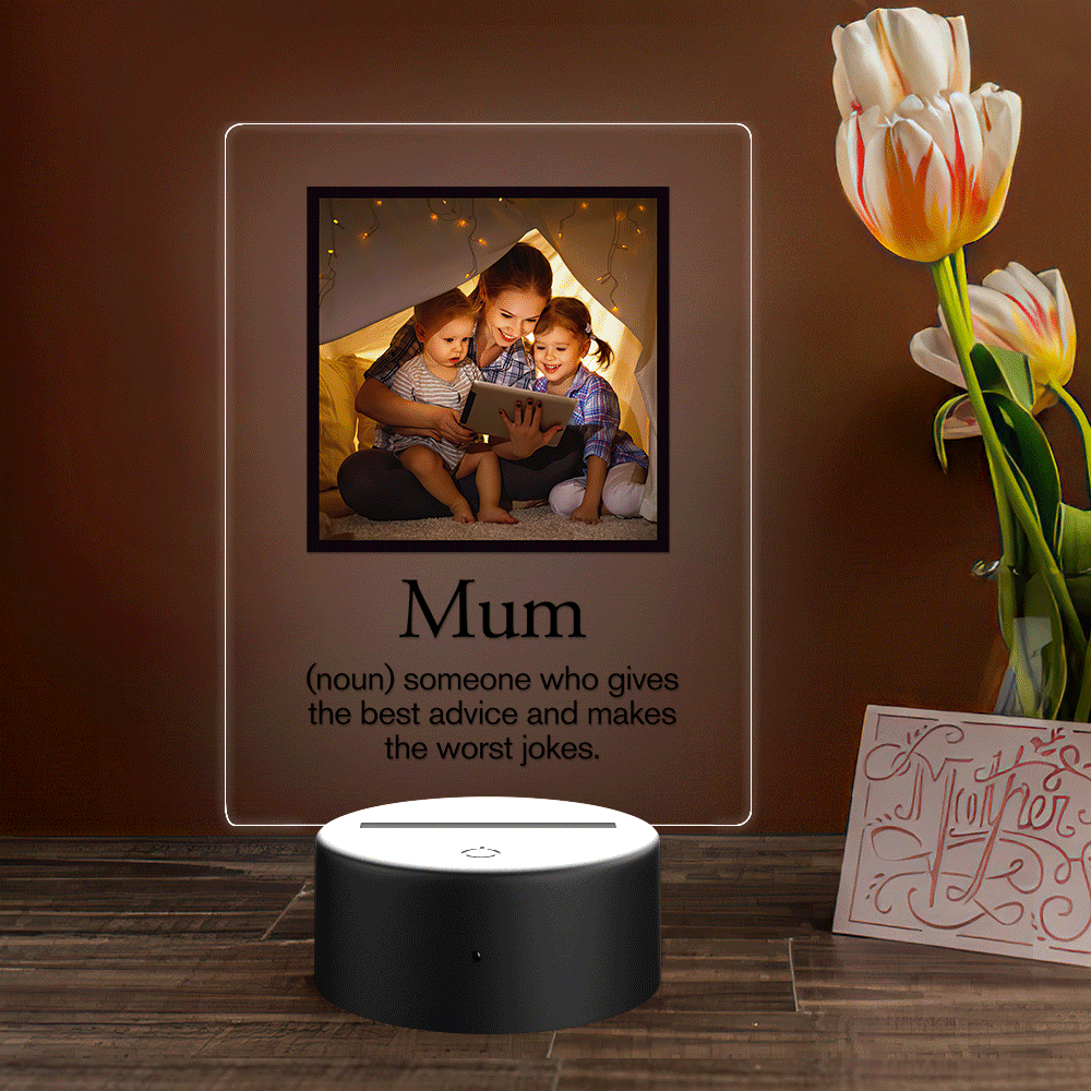 Cadeau De Lampe Veilleuse Acrylique Photo Personnalisé Pour Mère - soufeelfr