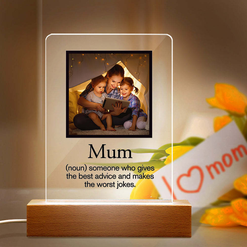 Cadeau De Lampe Veilleuse Acrylique Photo Personnalisé Pour Mère - soufeelfr