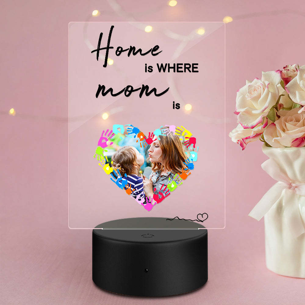 Cadeau Personnalisé De Lampe D'empreinte De Main De Photo Pour Maman - soufeelfr