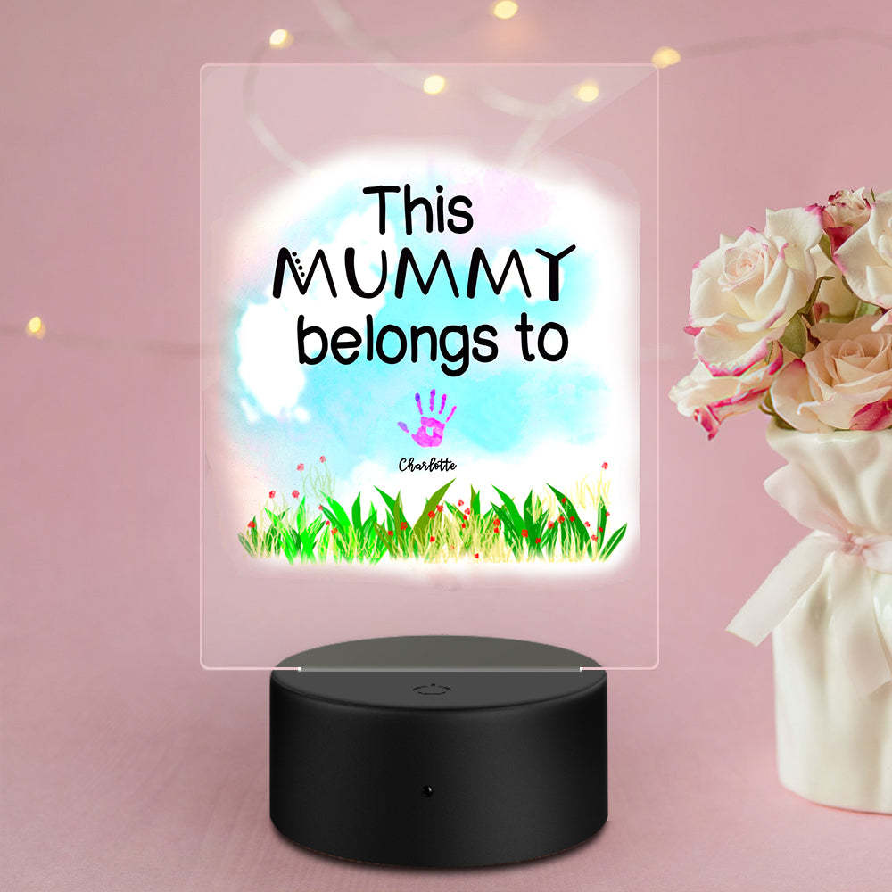 Cadeau Personnalisé De Lampe D'empreinte De Main De Lumière De Nuit De Nom Pour La Mère - soufeelfr