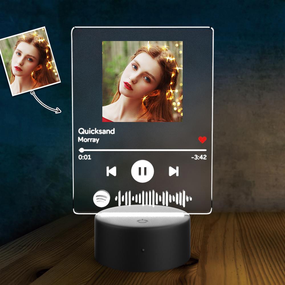 Lampe À Led Spotify Personnalisée Lampe Veilleuse Photo Personnalisée Pour Plaque De Chanson De Musique Grils De Mode 7 Couleurs