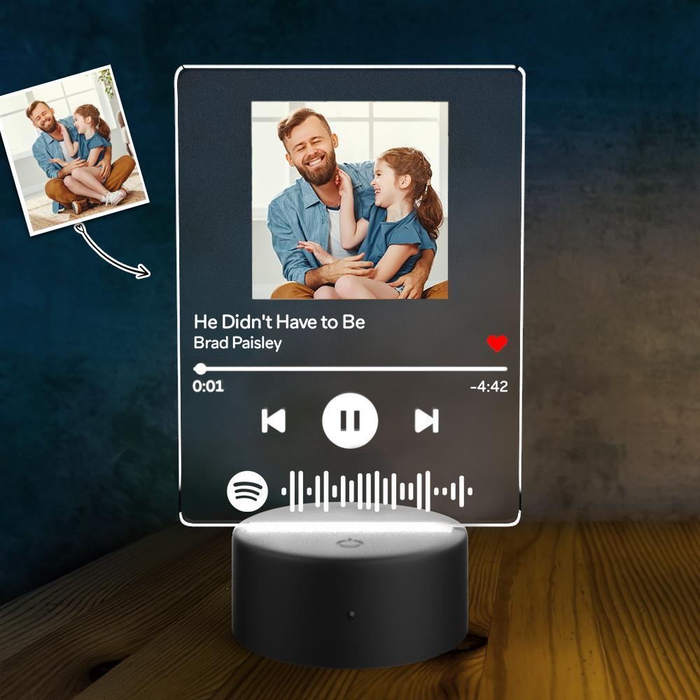 Cadeau De Fête Des Pères Spotify Led Light Lamp Custom Night Light Musique Chanson Plaque 7 Couleurs