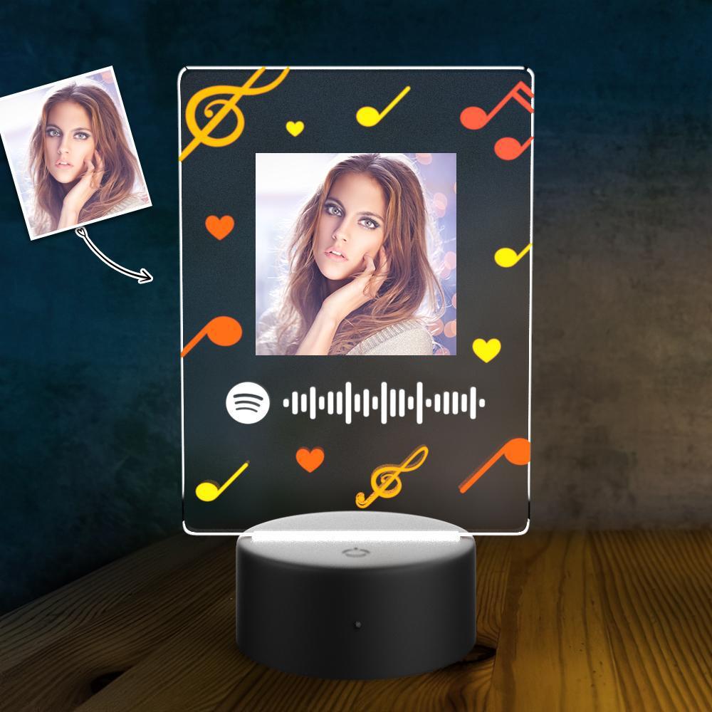 Lampe À Led Spotify Personnalisée Lampe Veilleuse Photo Personnalisée Pour Plaque De Chanson De Musique Grils De Mode 7 Couleurs