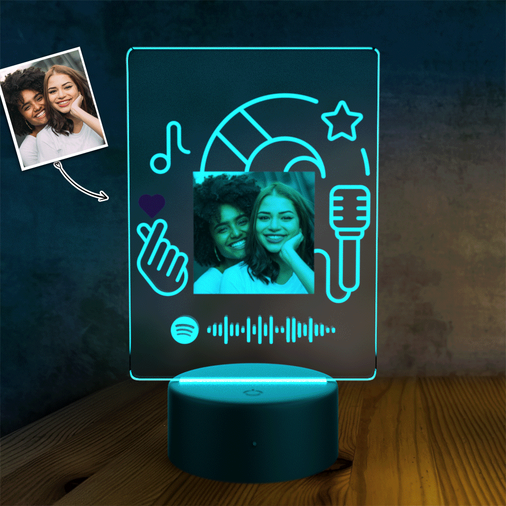 Affiche De Chanson Acrylique Spotify Personnalisée Led Light Cadeau De La Saint-valentin