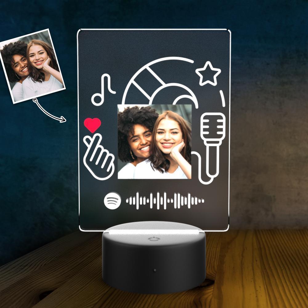 Affiche De Chanson Acrylique Spotify Personnalisée Led Light Cadeau De La Saint-valentin