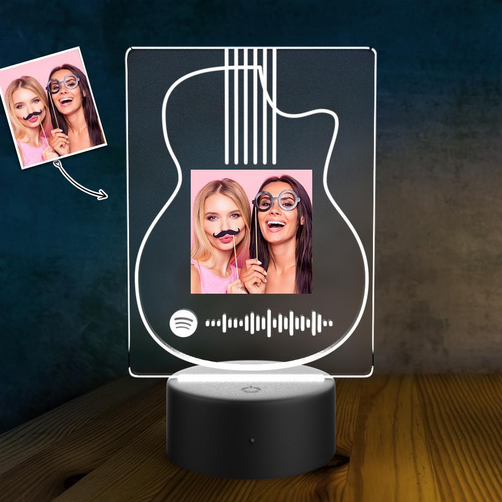 Lampe Led Spotify Personnalisée Lampe Veilleuse Photo Personnalisée Pour Amis Musique Chanson Plaque 7 Couleurs