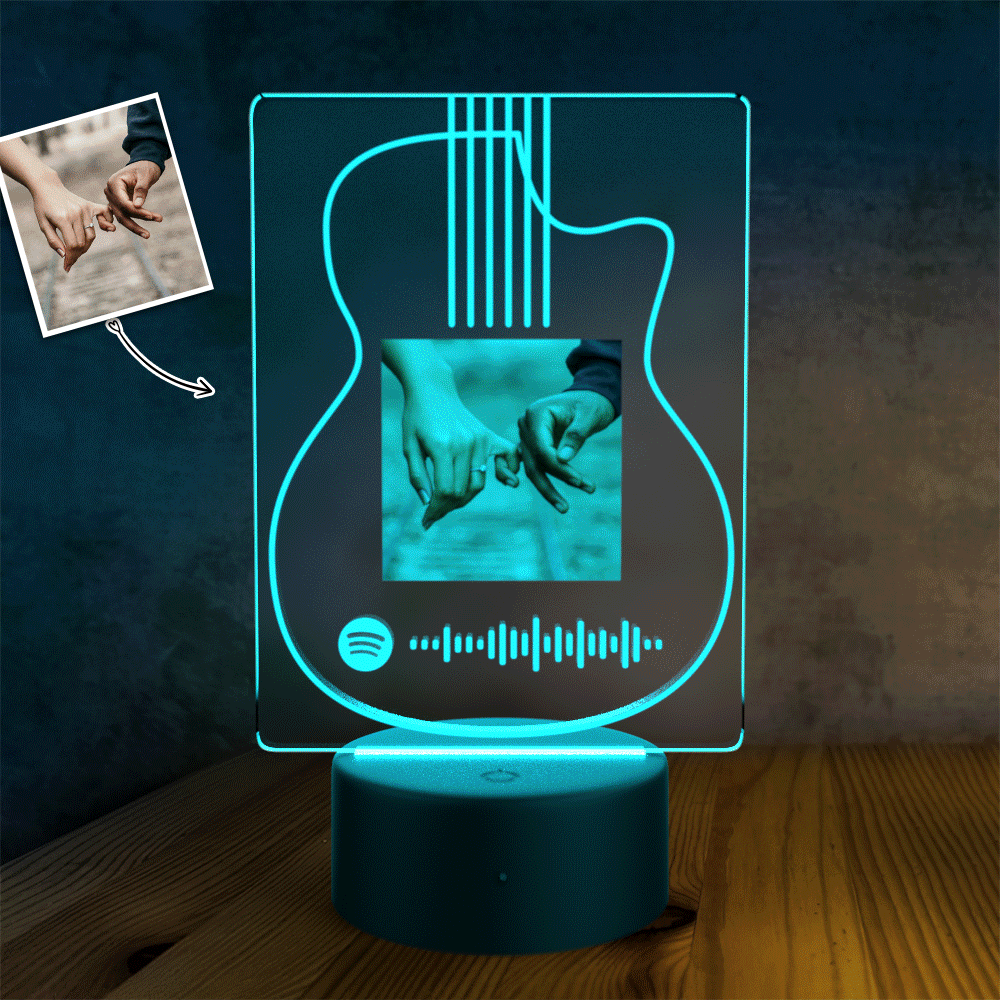Lampe De Lumière Led Spotify Personnalisée Plaque De Chanson De Musique Cadeau De Mariage Cadeau De Saint Valentin