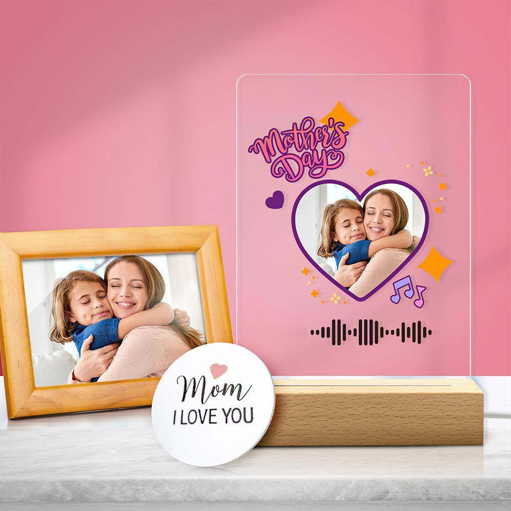 Scannable Music Code Night Light Acrylique Cadeaux Créatifs Pour Maman
