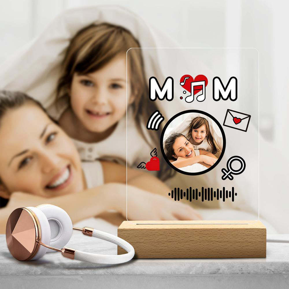 Scannable Music Code Night Light Acrylique Cadeaux Créatifs Pour Maman
