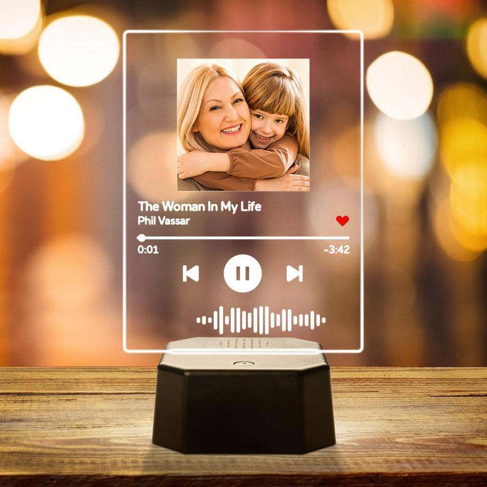 Personnalisé Photo Musique Chanson Lumineux Plaque & Support Bluetooth Haut-parleur Cadeau D'anniversaire