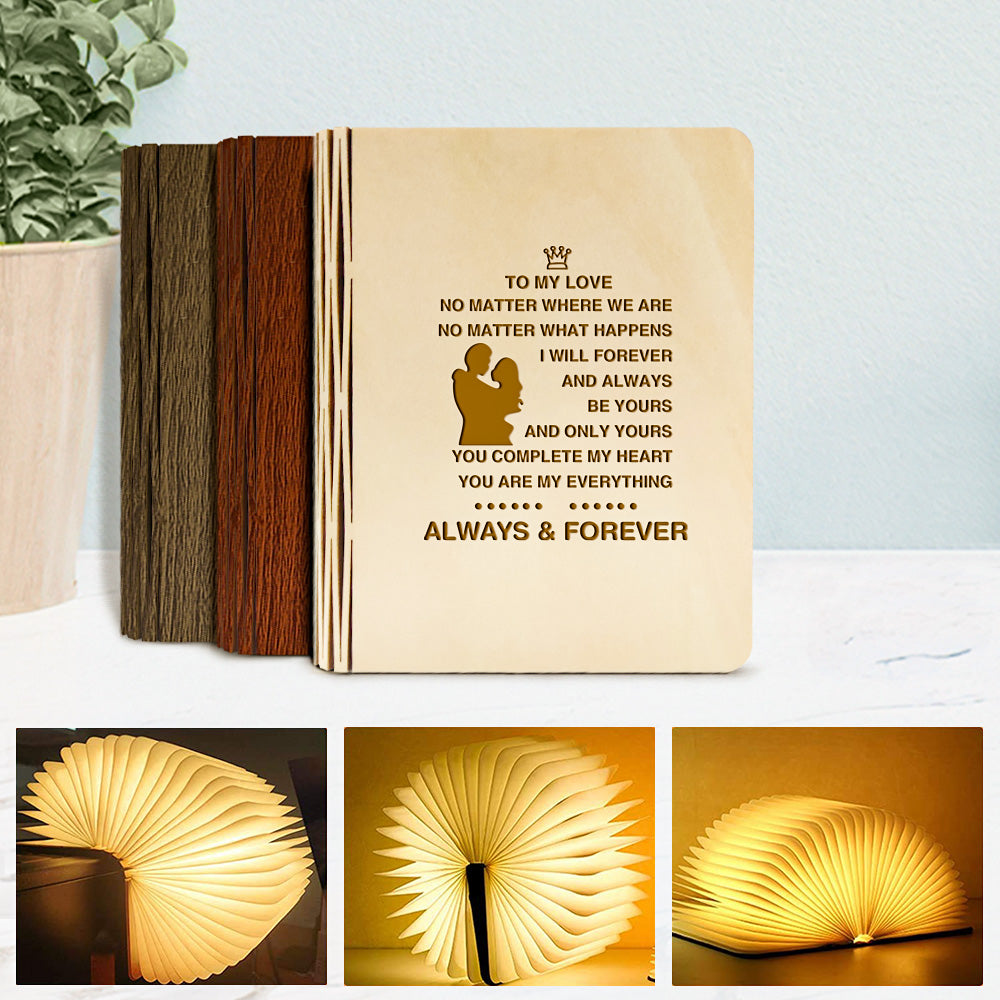 Lampe De Livre En Bois Personnalisée Couple Personnalisé 5 Couleurs Lampe De Livre Magnétique Pliante Cadeau De Veilleuse De Bureau - soufeelfr
