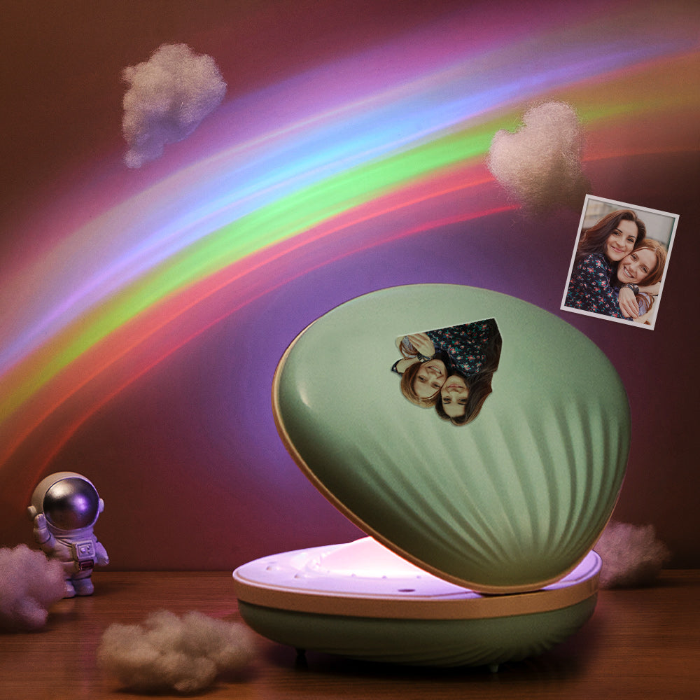 Cadeaux Personnalisés De Lampe De Projection D'arc-en-ciel De Coquille De Veilleuse De Photo - soufeelfr