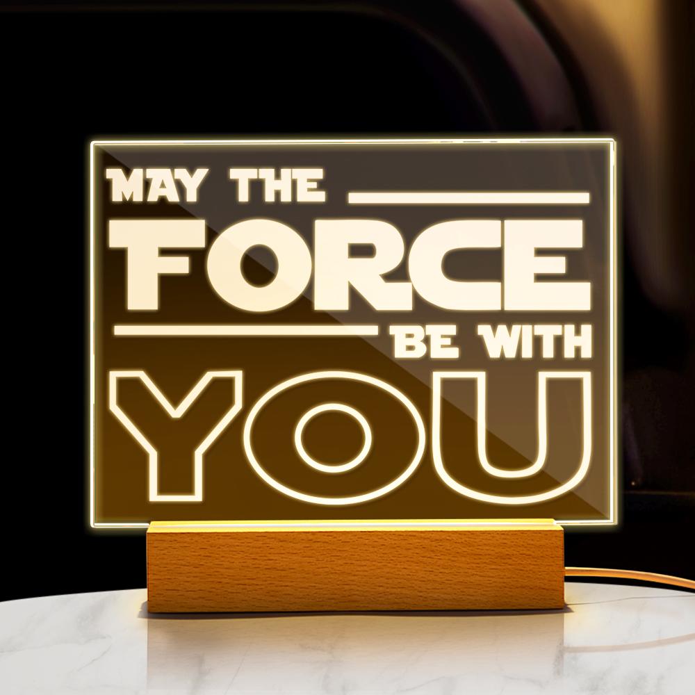 Mtfbwy Gift Night Light May Force Be With You In The Dark Meilleur Cadeau Pour Lui - soufeelfr