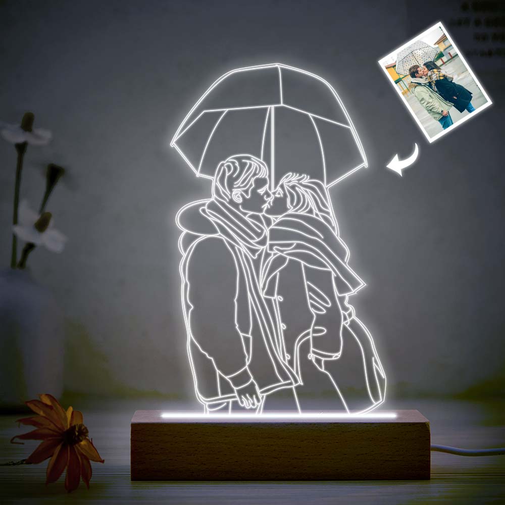 Personnalisé 3d Photo Veilleuse Lampe Personnalisée 7 Couleurs Acrylique Veilleuse Cadeaux D'anniversaire - soufeelfr
