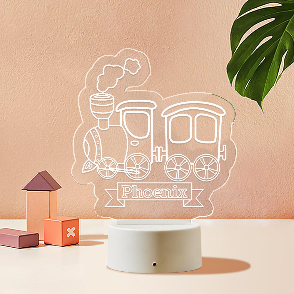 Train Personnalisé Lumière Led Enfants Chambre Décor Veilleuse - soufeelfr