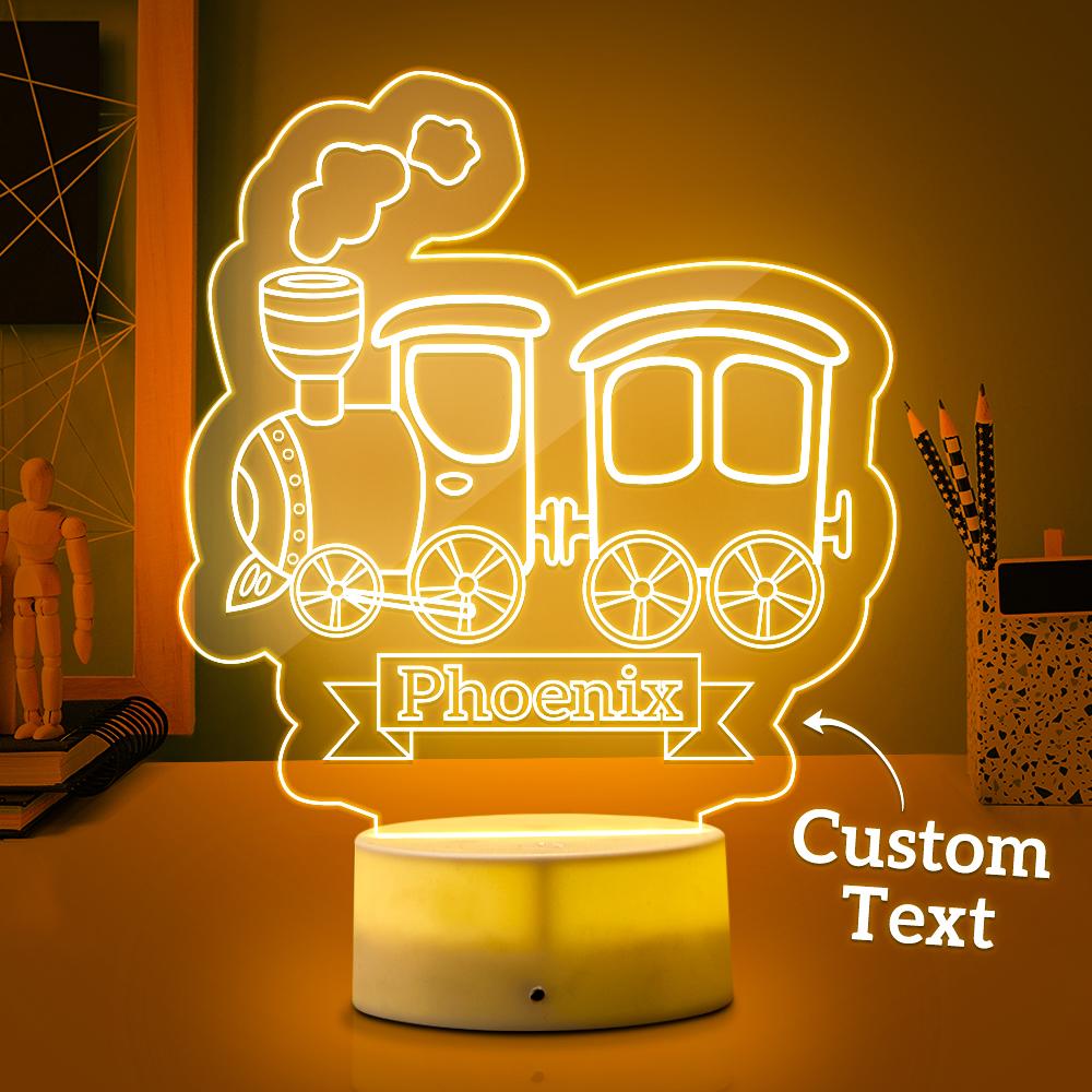 Train Personnalisé Lumière Led Enfants Chambre Décor Veilleuse - soufeelfr