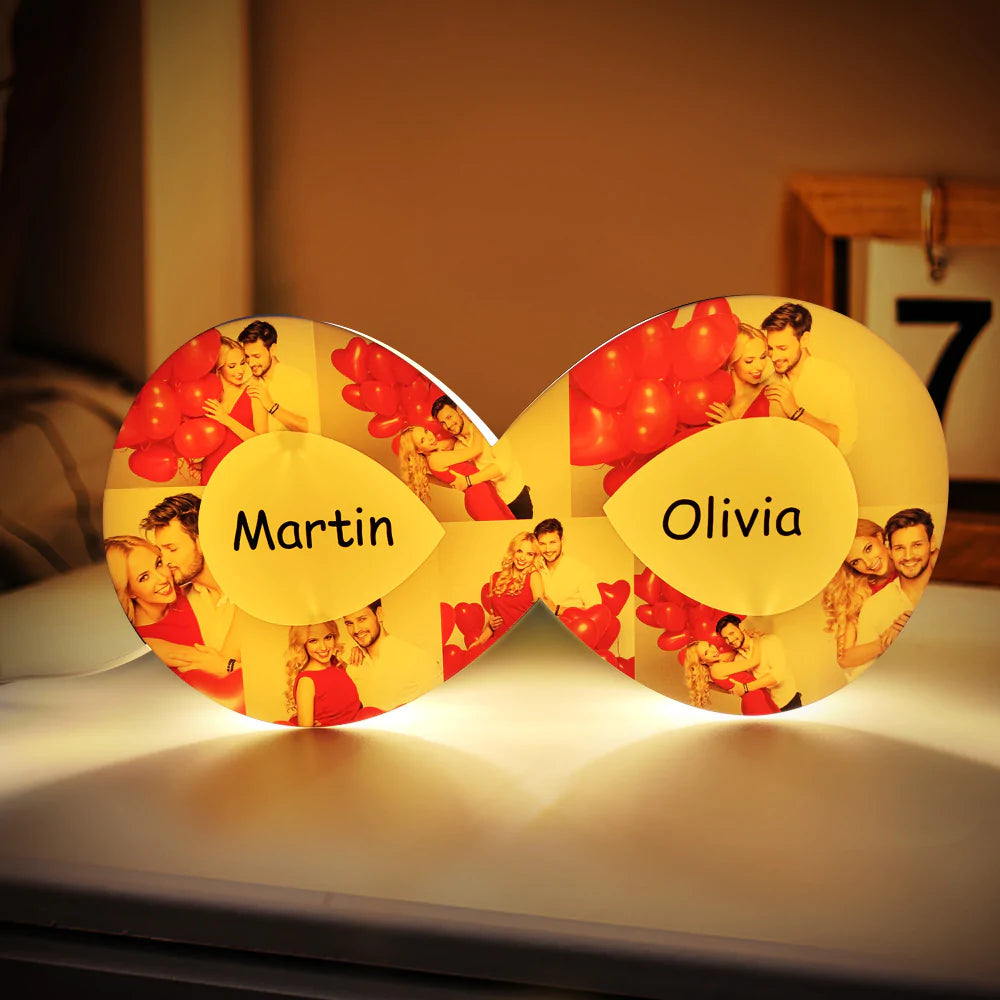 Lampe De Collage Photo Personnalisée Infinity Night Light Cadeau Romantique Pour Elle - soufeelfr