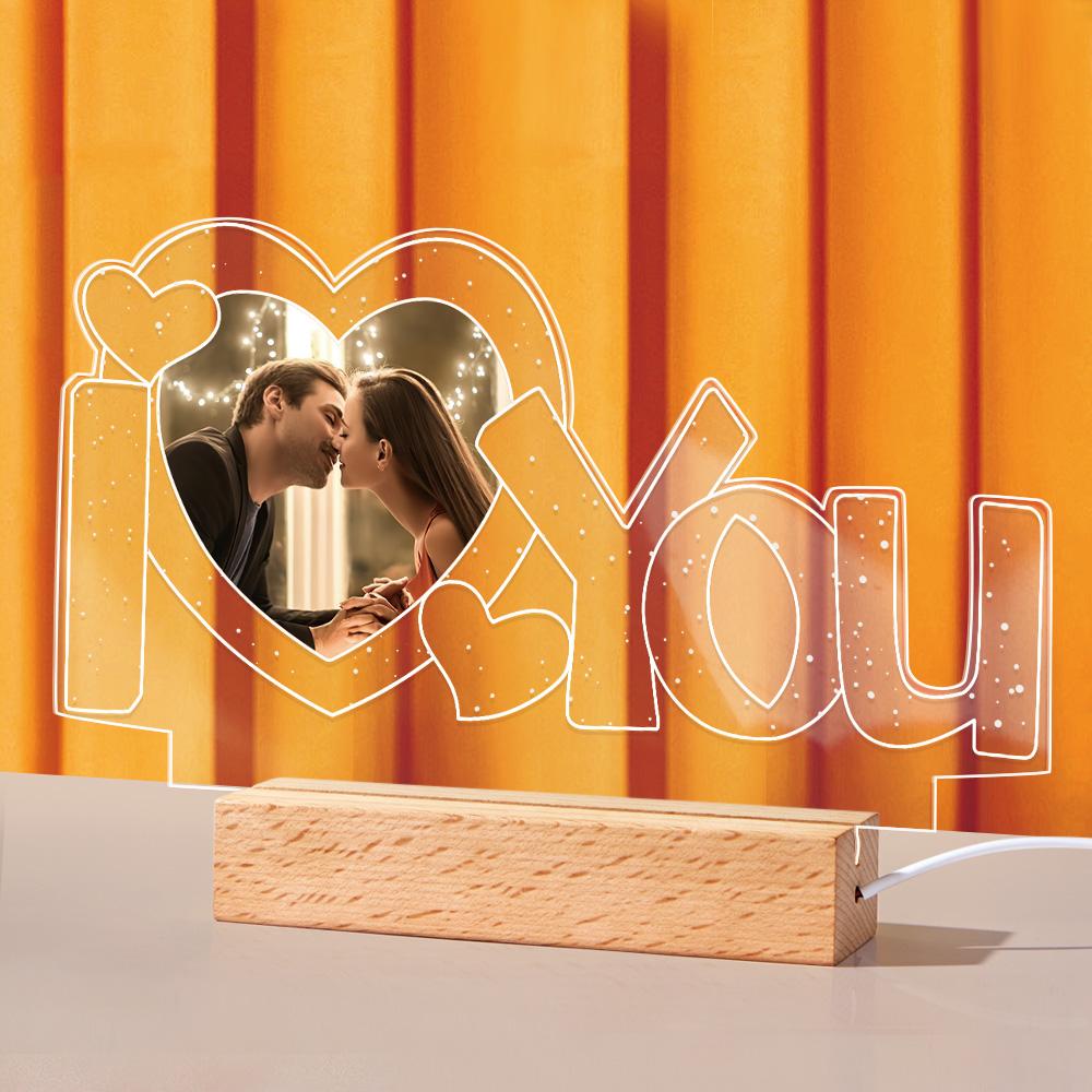 Cadeau De Lumière De Nuit De Lampe Photo Acrylique Personnalisée Pour Les Amoureux - soufeelfr
