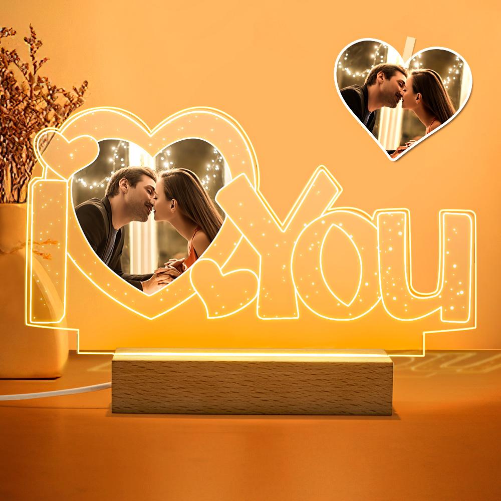 Cadeau De Lumière De Nuit De Lampe Photo Acrylique Personnalisée Pour Les Amoureux - soufeelfr