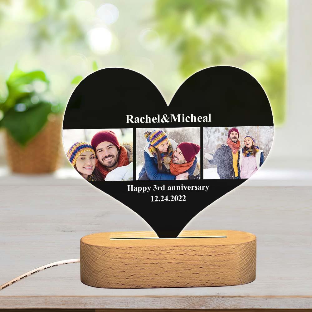 Cadeaux Personnalisés Avec Photos Veilleuse Personnalisée Décoration D'intérieur Cadeau Saint Valentin - soufeelfr