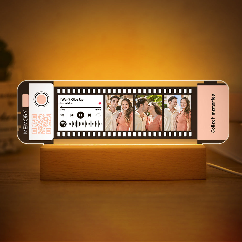 Cadeau Personnalisé De Lumière De Nuit De Plaque De Film De Musique Acrylique De Code De Spotify Pour Des Couples - soufeelfr