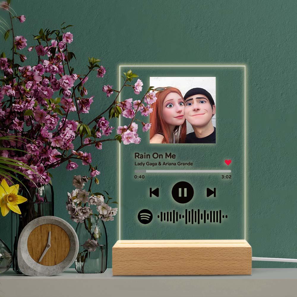 Scannable Spotify Code Comic Filtre Plaque Porte-clés Musique Et Photo Acrylique Cadeaux Pour Couple - soufeelfr