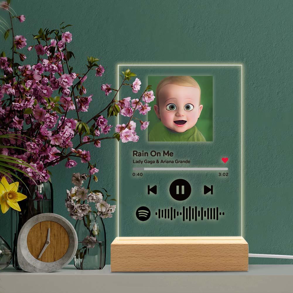 Scannable Spotify Code Comic Filtre Plaque Porte-clés Musique Et Photo Acrylique Cadeaux Pour Bff - soufeelfr