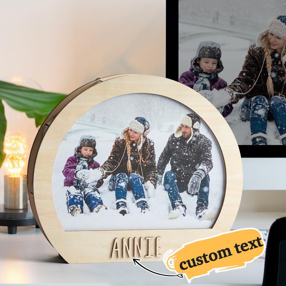 Lampe En Bois De Chambre De Décoration De Lumière De Nuit Gravée Sur Photo Personnalisée