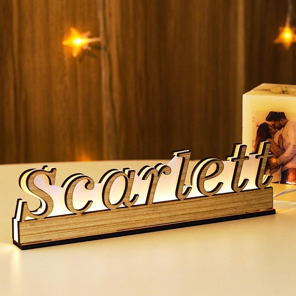 Le Nom De Sculpture En Bois Gravé Personnalisé Led Allume Le Meilleur Cadeau Pour Les Amis