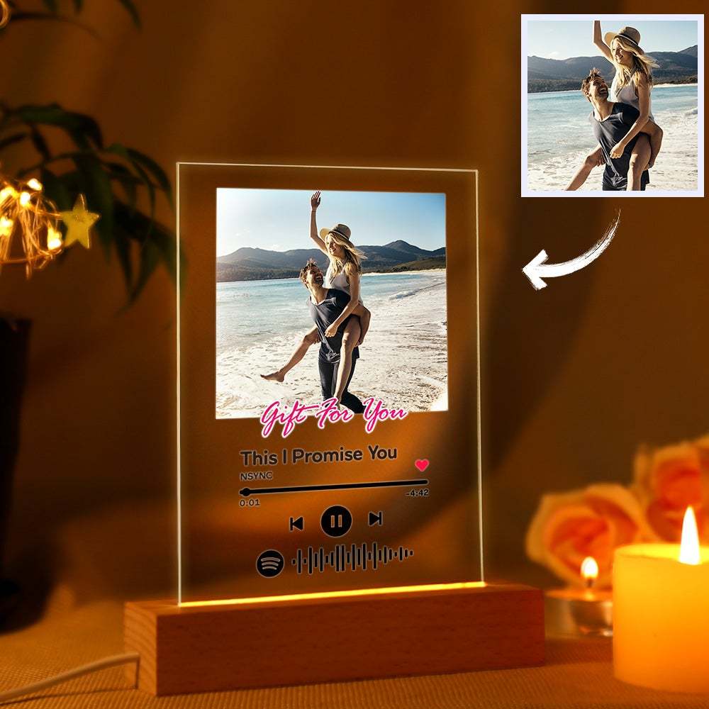 Porte-clés Acrylique Personnalisé Spotify Code/Plaque/Cadeau Gravé De Lampe Veilleuse Pour Les Amoureux
