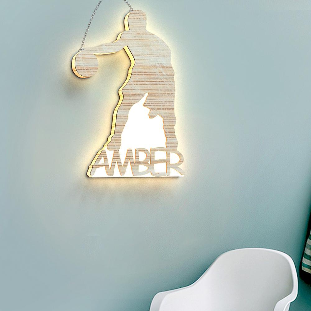 Lettre De Nom De Lettrage De Lampe Veilleuse Gravée Sur Mesure, Cadeau Personnalisé Pour Les Amis