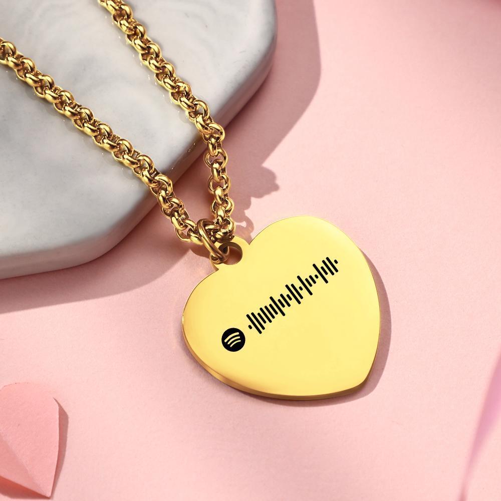 Cadeaux De Collier Gravé De Collier De Code De Spotify Personnalis Pour Le Couple