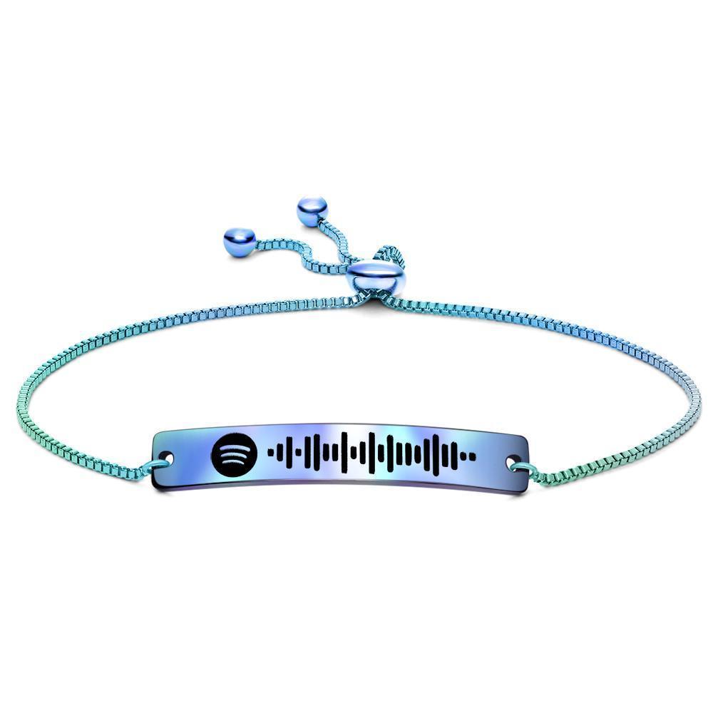 Bracelet Personnalisé Bracelet à Code Spotify Scannable Bracelet à Barre Gravé Chanson Préférée Spotify Cadeaux D'anniversaire En Or Rose