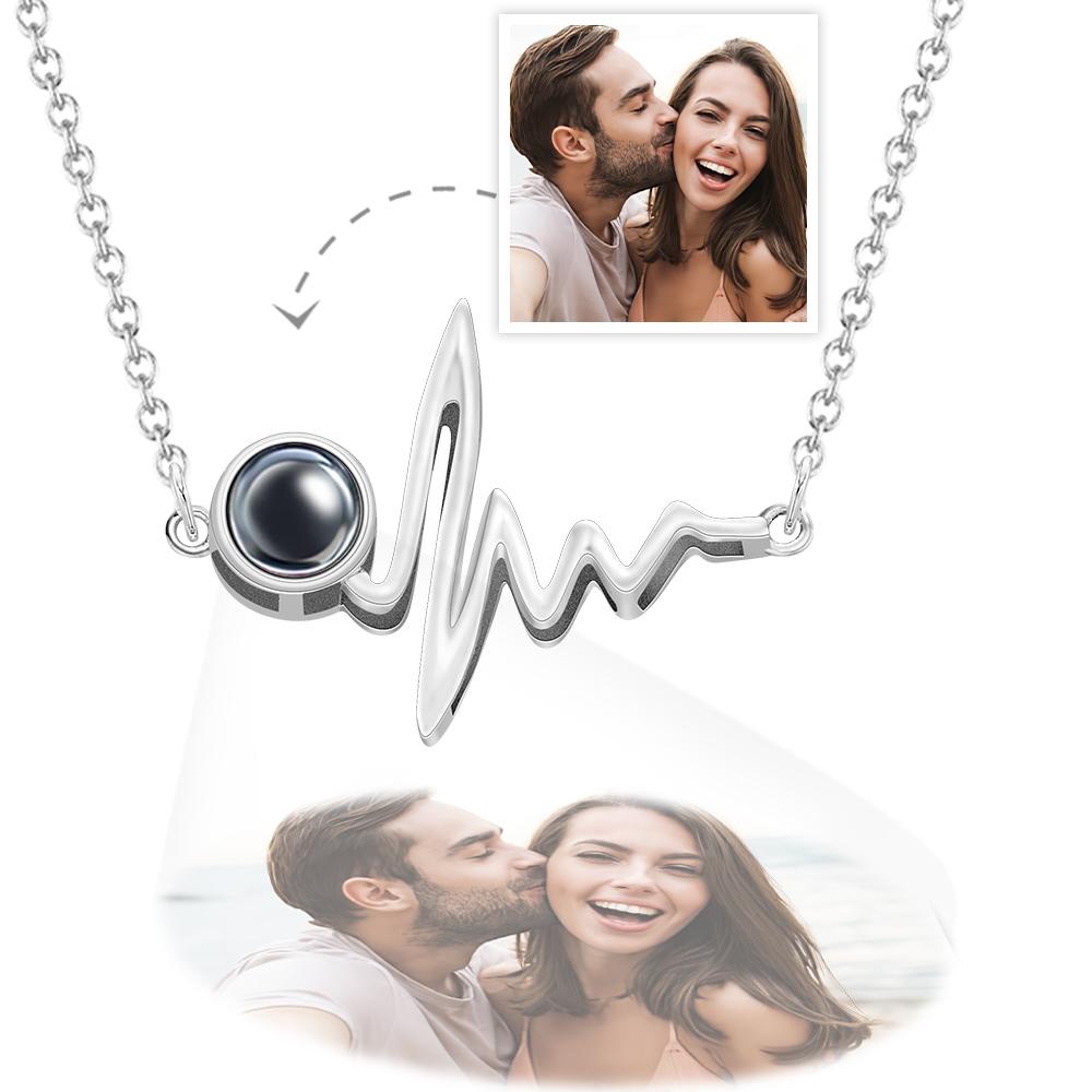 Collier De Projection De Photo Personnalisé Collier De Projection De Photo Heartbeat Cadeau Créatif - soufeelfr