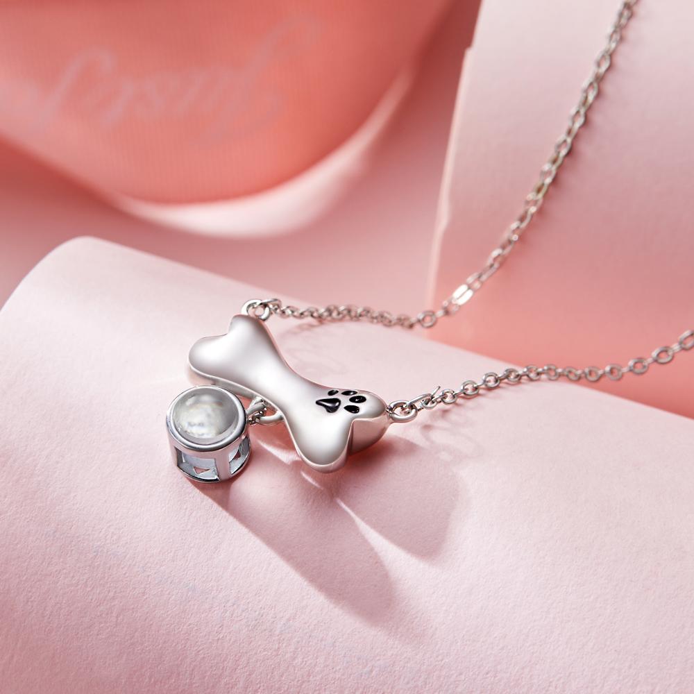 Collier De Projection De Photo Personnalisé Cadeaux D'os Commémoratifs Pour Animaux De Compagnie - soufeelfr
