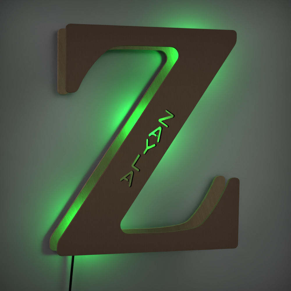 Créatif En Bois Jusqu'à Lettre Nom Signe Lampe Panneau D'affichage Lampe Lampe Veilleuse