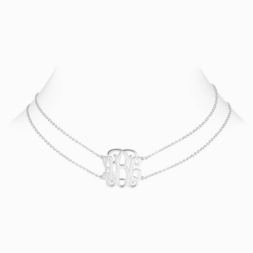 Collier Prenom Choker Monogramme En Argent