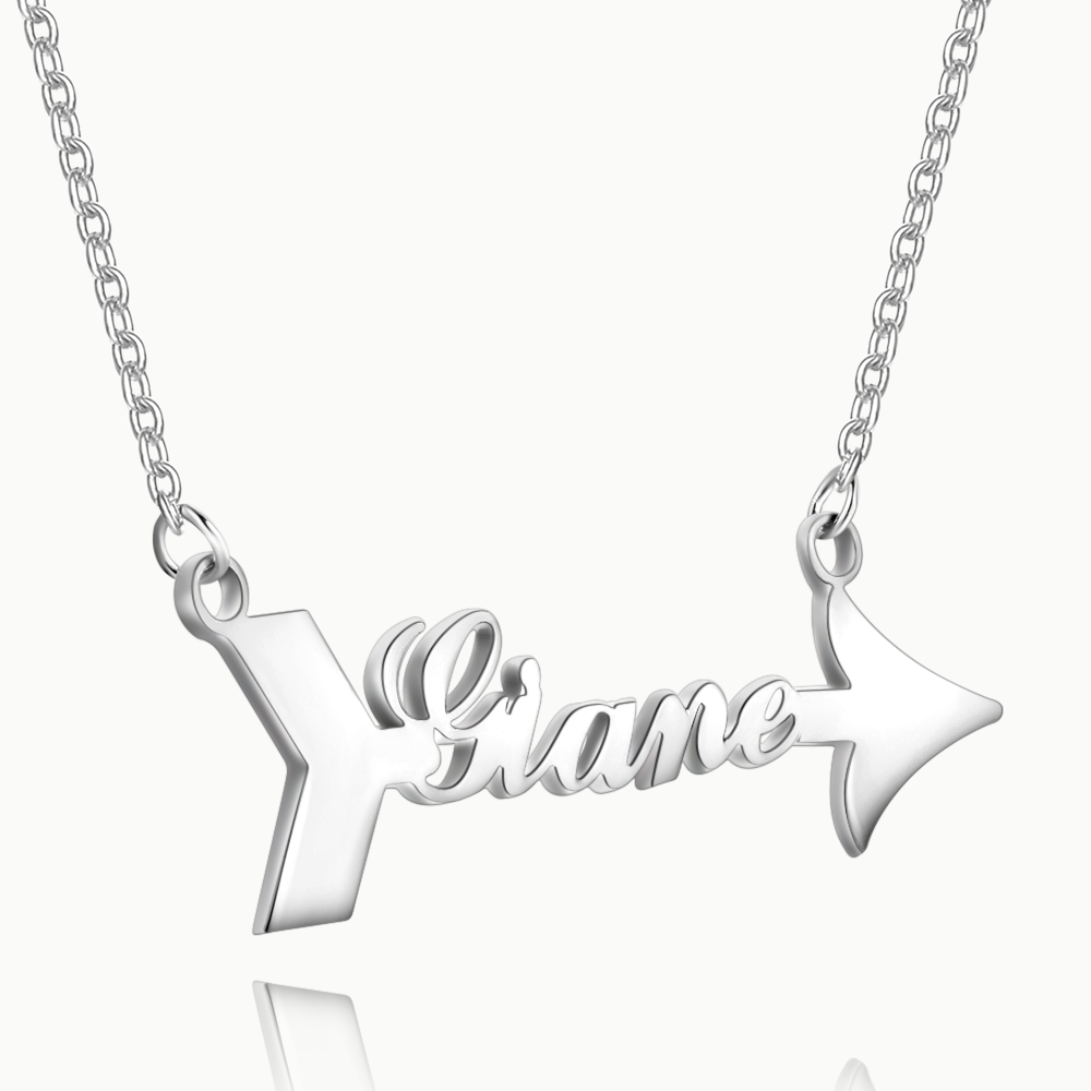 Collier Prenom Collier Prénom Personnalisé Flèche En Argent
